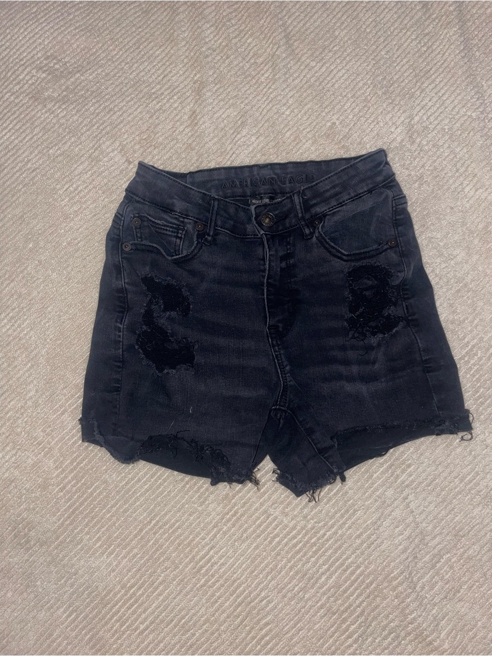 American Eagle Outfitters Next Level Stretch Distressed High-Rise Jean Shorts